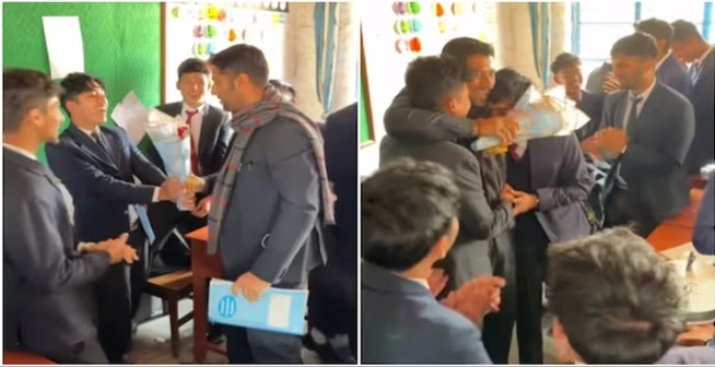 Nepal boarding school students delight teacher with birthday surprise